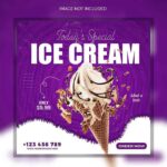 Sweet Dessert & Ice Cream Social Media Post And Square Banner